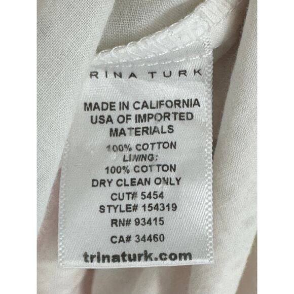 Trina Turk Knee Length Eyelet Dress Rainbow 3/4 Bell Sleeve Vacay Summer Beach 2 - Picture 8 of 11